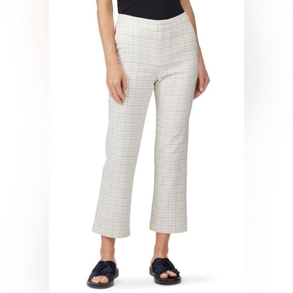 Joie Dicra High Rise Checked Cropped Pants - Picture 1 of 8